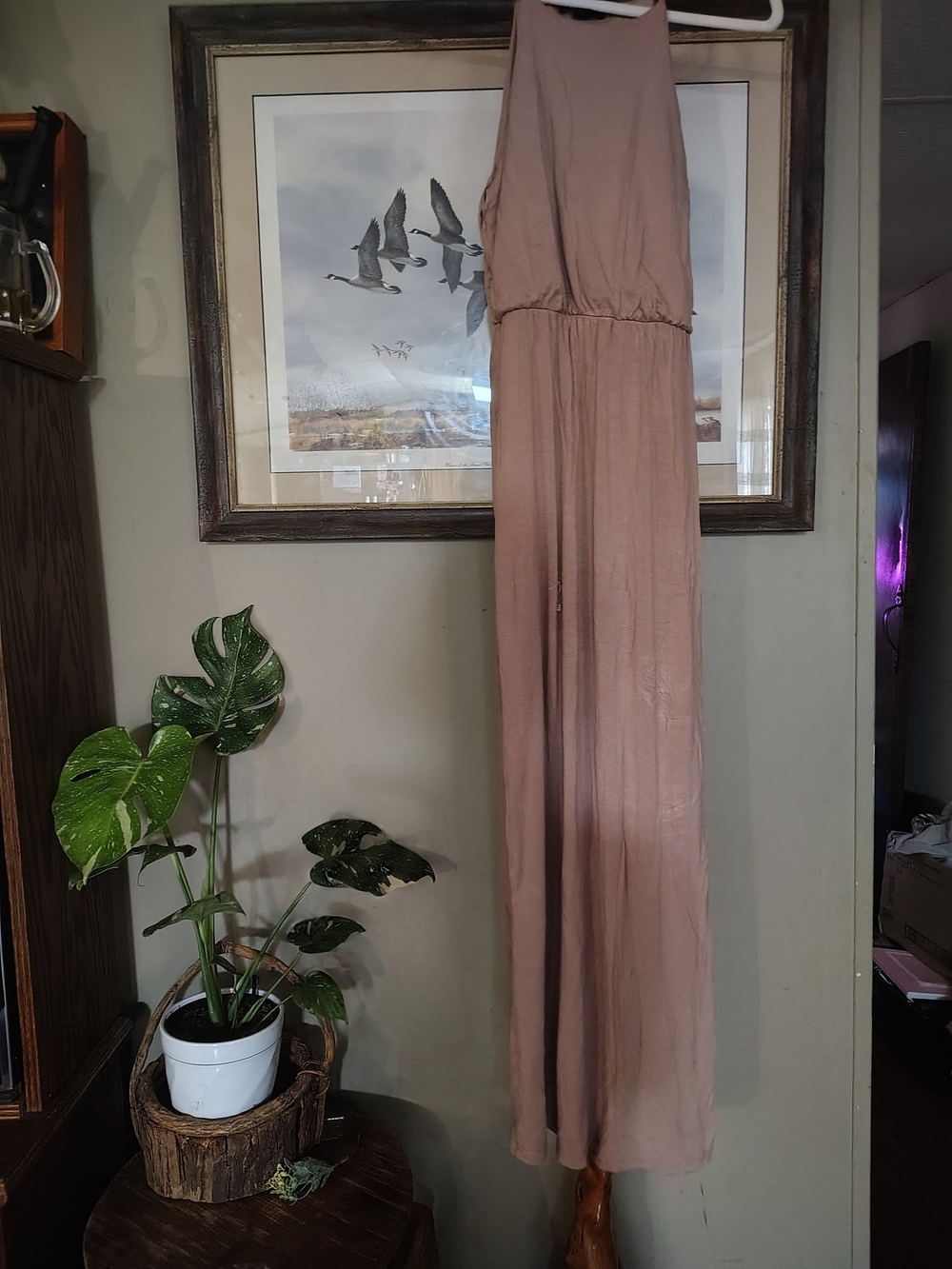 Women's Sleeveless Mauve Maxi Dress